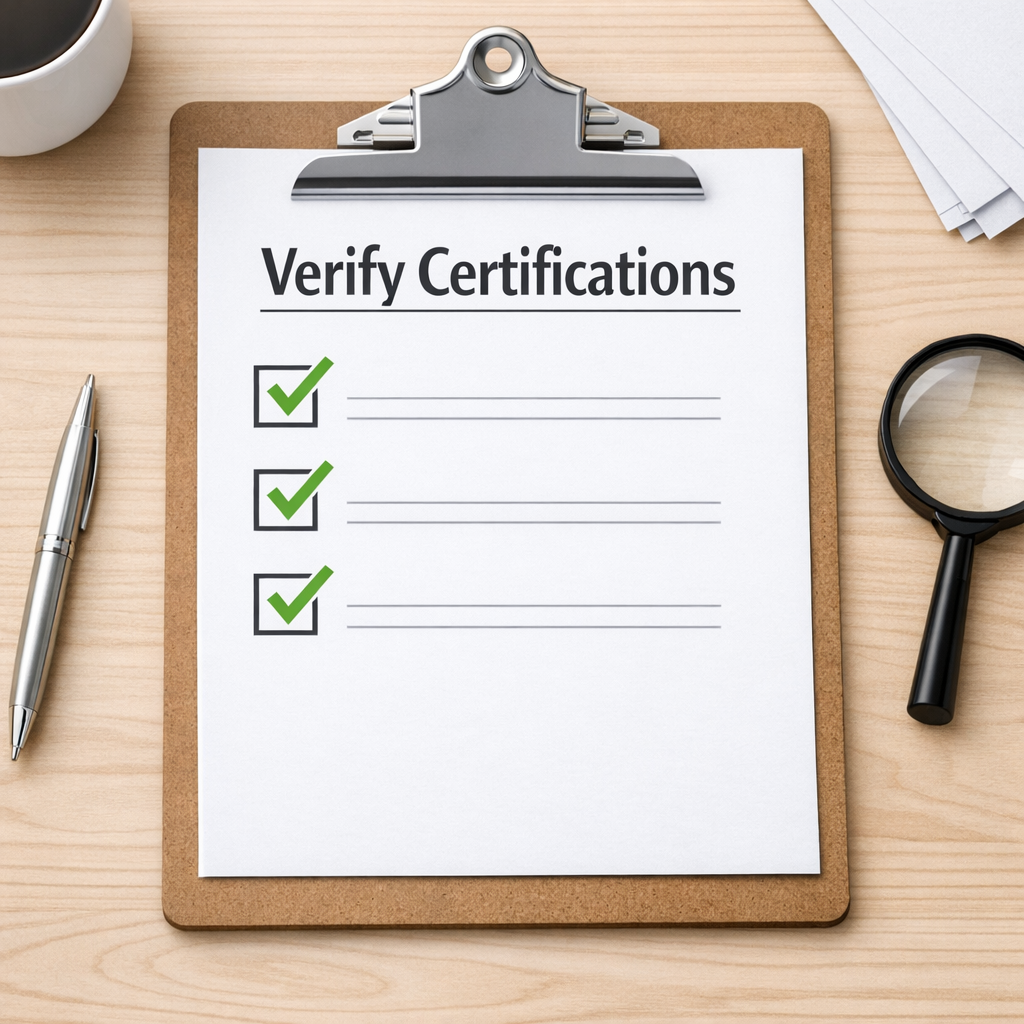 Verify certifications